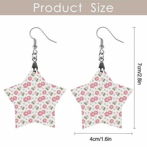 Wooden Earrings Pendant（Star Shape）