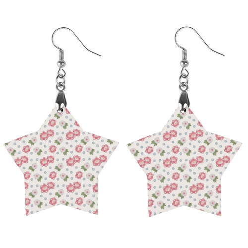 Wooden Earrings Pendant（Star Shape）