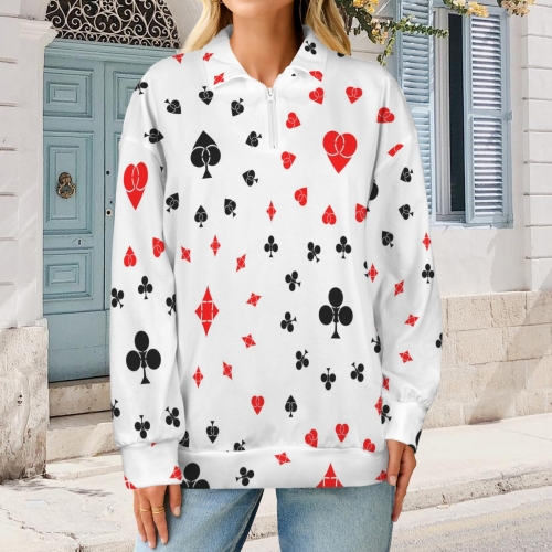 Women's Quarter Zip Pullover Sweatshirt