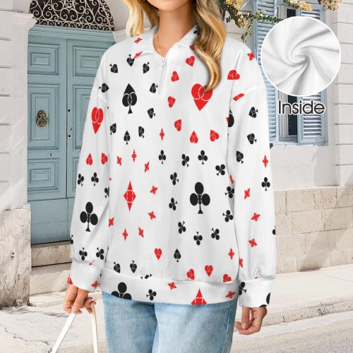 Women's Quarter Zip Pullover Sweatshirt