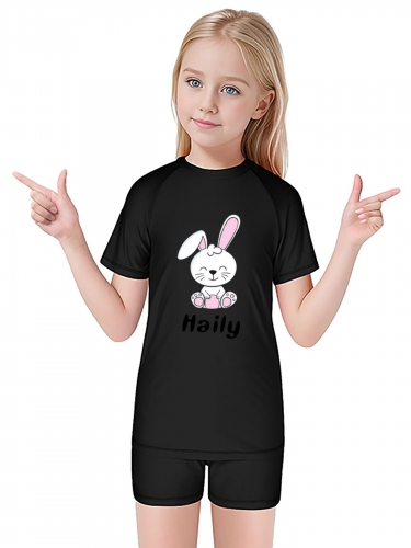 Kid's Short Sleeve Swimsuit Set (Made in USA）