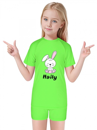 Kid's Short Sleeve Swimsuit Set (Made in USA）