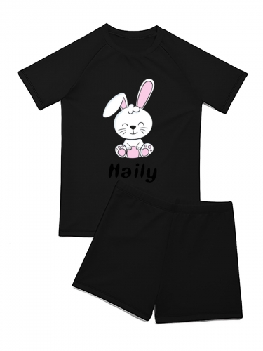 Kid's Short Sleeve Swimsuit Set (Made in USA）