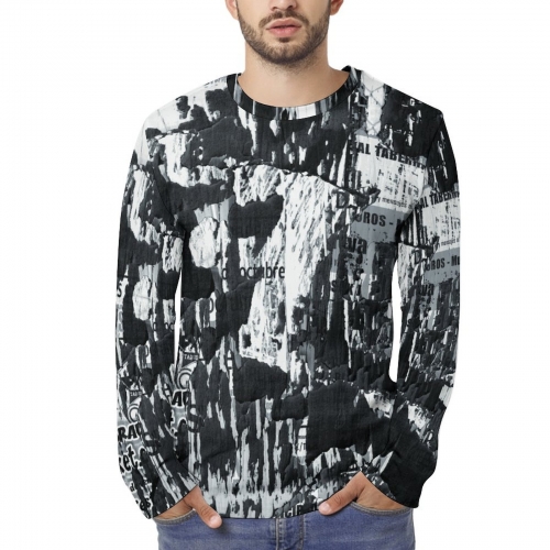 All Over Print Long Sleeve Cotton T-shirt
