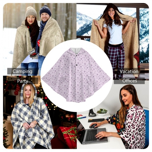 Fleece Hooded Cape for Adults