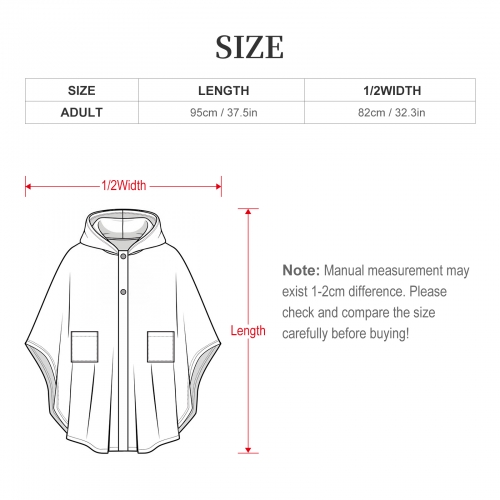Fleece Hooded Cape for Adults