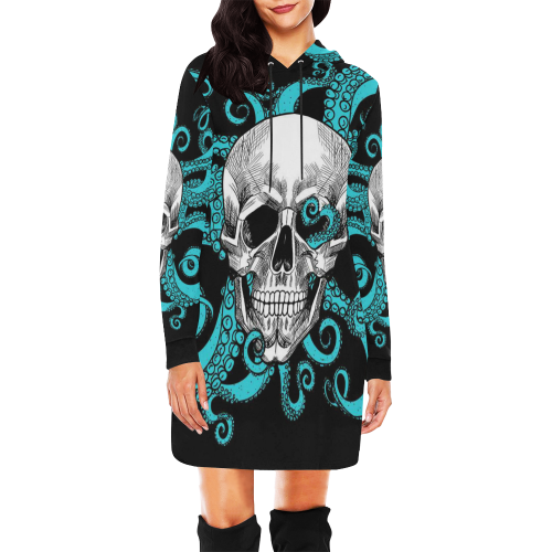 Women's All Over Print Hoodie Mini Dress(Model H27)