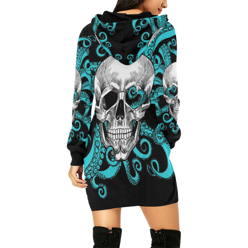 Women's All Over Print Hoodie Mini Dress(Model H27)